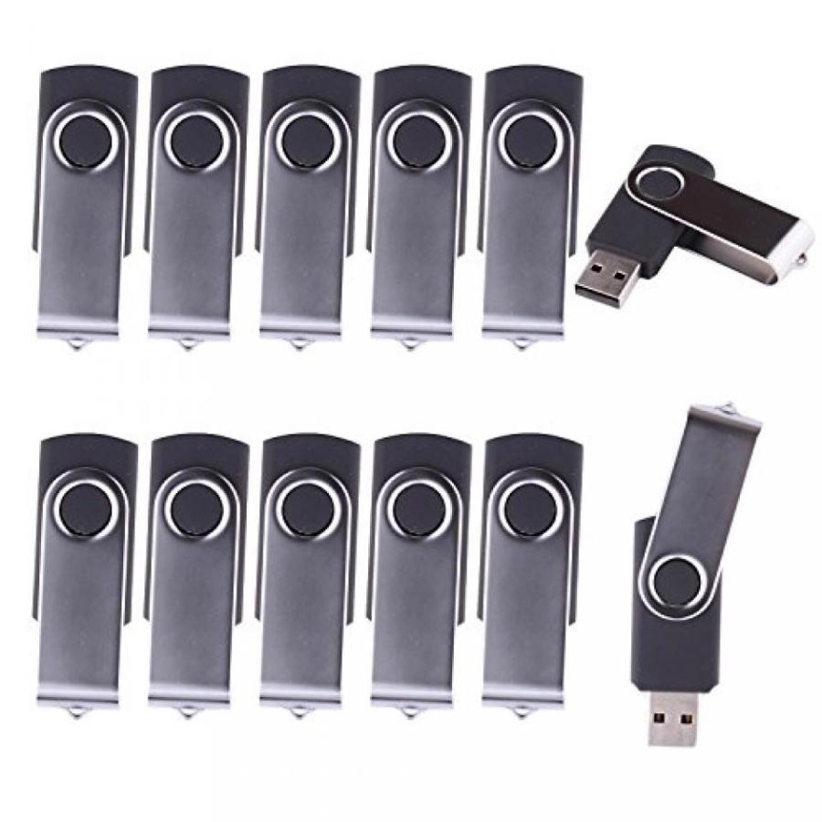 全国送料無料 パソコン ストレージ LHN? (一括 10 パック) 16 GB 回転 USB フラッシュ ドライブ USB 2.0 メモリ スティック (ブラック)