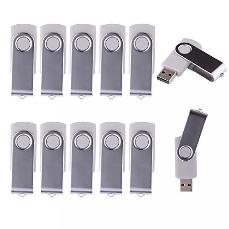 全国送料無料 パソコン ストレージ LHN? (一括 10 パック) 16 GB 回転 USB フラッシュ ドライブ USB 2.0 メモリ スティック (グレー)