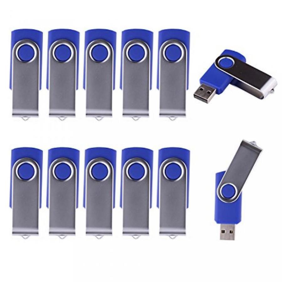 全国送料無料 パソコン ストレージ LHN? (一括 10 パック) 16 GB 回転 USB フラッシュ ドライブ USB 2.0 メモリ スティック (ブルー)
