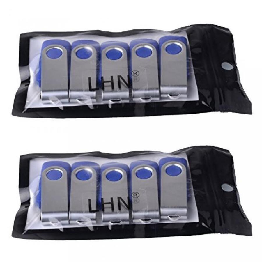 全国送料無料 パソコン ストレージ LHN? (一括 10 パック) 16 GB 回転 USB フラッシュ ドライブ USB 2.0 メモリ スティック (ブルー)
