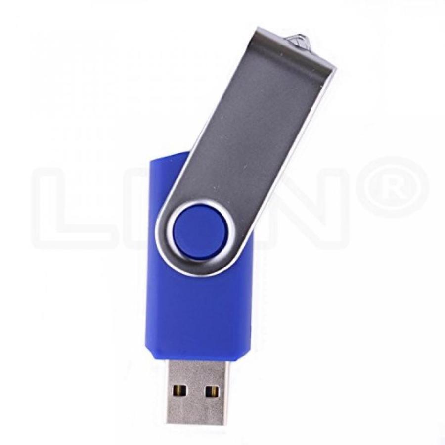 全国送料無料 パソコン ストレージ LHN? (一括 10 パック) 16 GB 回転 USB フラッシュ ドライブ USB 2.0 メモリ スティック (ブルー)