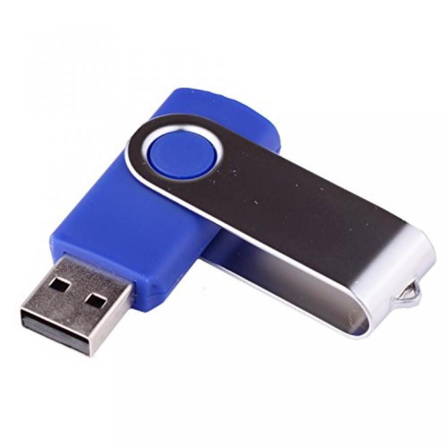 全国送料無料 パソコン ストレージ LHN? (一括 10 パック) 16 GB 回転 USB フラッシュ ドライブ USB 2.0 メモリ スティック (ブルー)