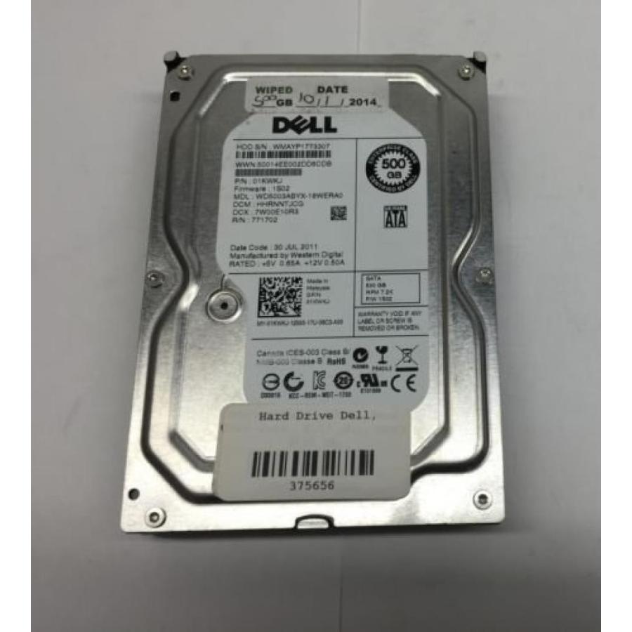 全国送料無料 パソコン ストレージ DELL 01KWKJ 500 GB7200 RPM SATA ハード ドライブ