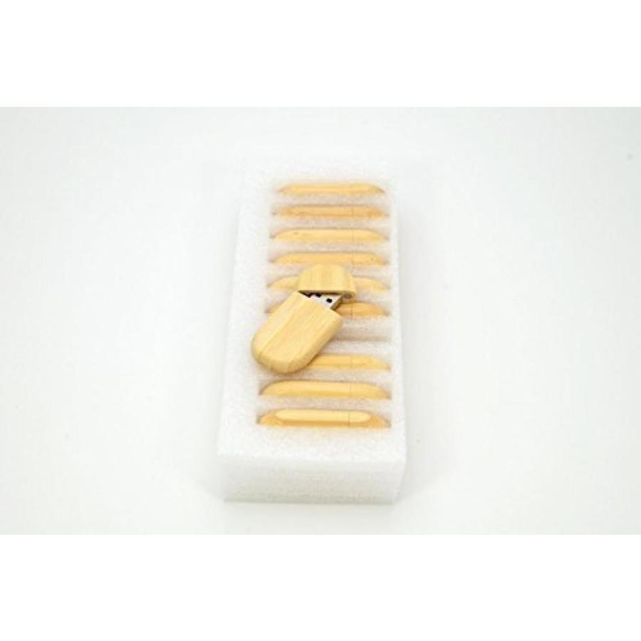 全国送料無料 パソコン ストレージ 10 4 GB フラッシュ ドライブ - 一括パック - USB 2.0 の木製楕円形苗木デザイン - 4 GB フラッシュ ドライブ