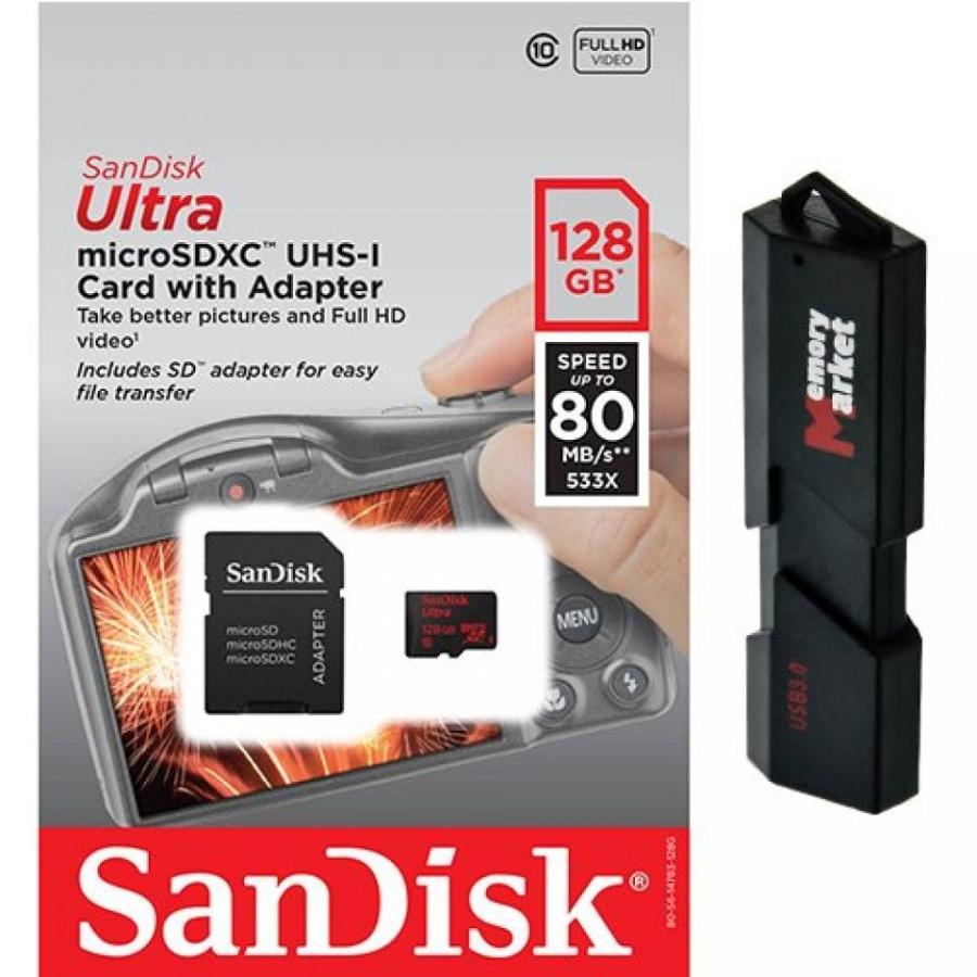 全国送料無料 パソコン ストレージ サンディスク ウルトラ 128 GB MicroSD XC クラス 10 UHS1 モバイル メモリカード モトローラ Moto X ドロイド ターボ 2