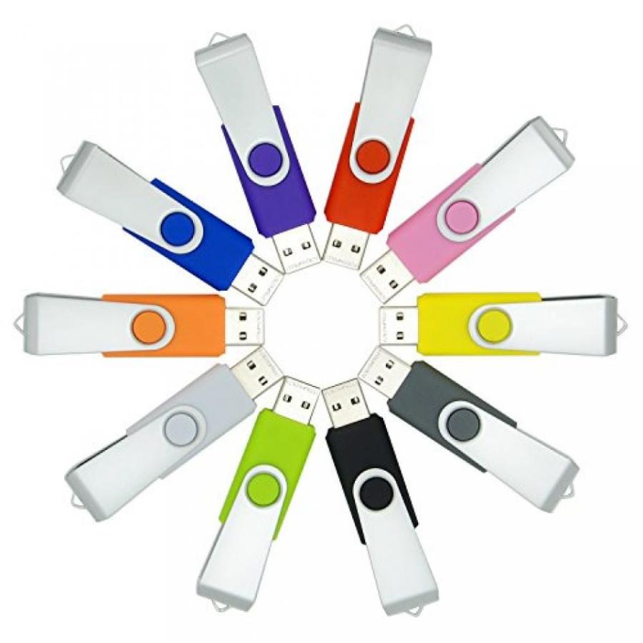 全国送料無料 パソコン ストレージ 10 パック 16 GB フラッシュ ドライブ USB 2.0 一括指ドライブ メモリ スティック多色ランヤード 全国送料無料 パソコン ストレージ KEXIN 10 パック 16 GB バルク USB