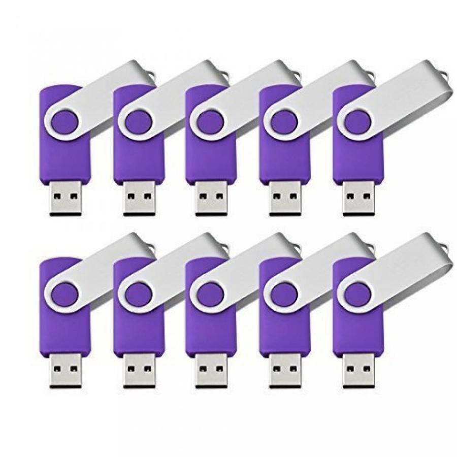 全国送料無料 パソコン ストレージ USB ホーム 16 GB USB 3.0 USB フラッシュ ドライブ金属製回転式高速ビジネス ストレージ (一括 10 パック) バイオレット