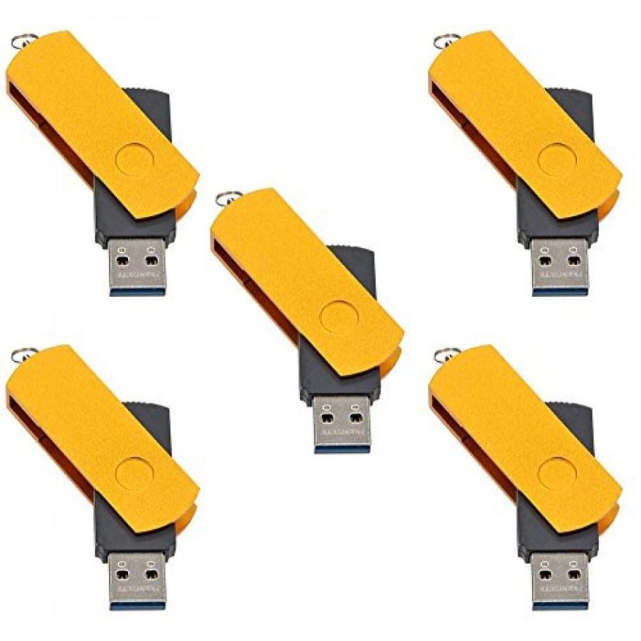 全国送料無料 パソコン ストレージ FEBNISCTE 5 パック ユーロ スイベル USB3.0 フラッシュ メモリ ドライブ