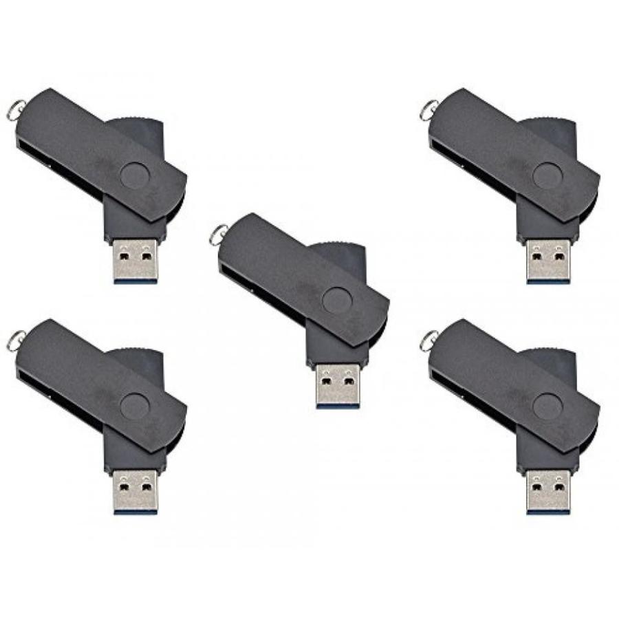 全国送料無料 パソコン ストレージ FEBNISCTE 5 パック ユーロ スイベル USB3.0 フラッシュ メモリ ドライブ