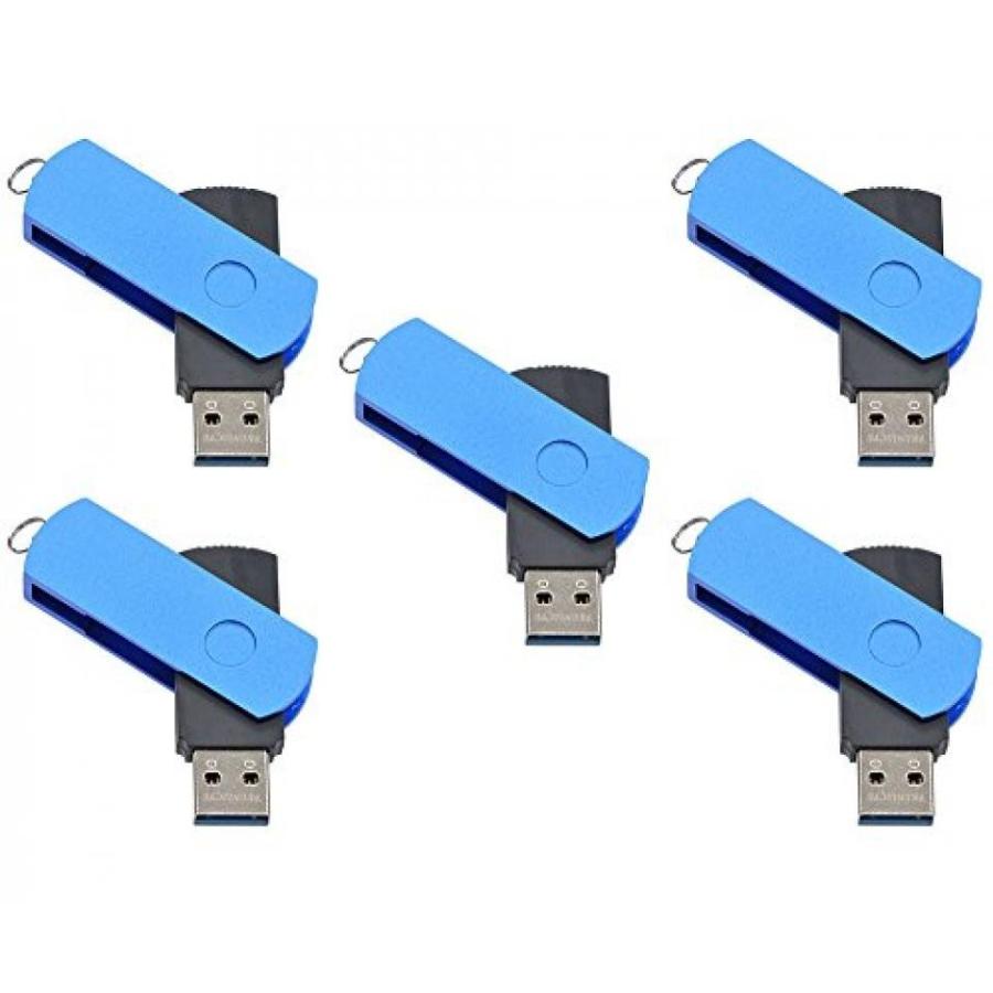 全国送料無料 パソコン ストレージ FEBNISCTE 5 パック ユーロ スイベル USB3.0 フラッシュ メモリ ドライブ