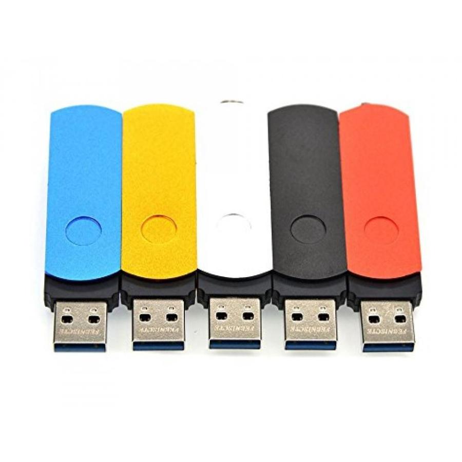 全国送料無料 パソコン ストレージ FEBNISCTE 5 パック ユーロ スイベル USB3.0 フラッシュ メモリ ドライブ