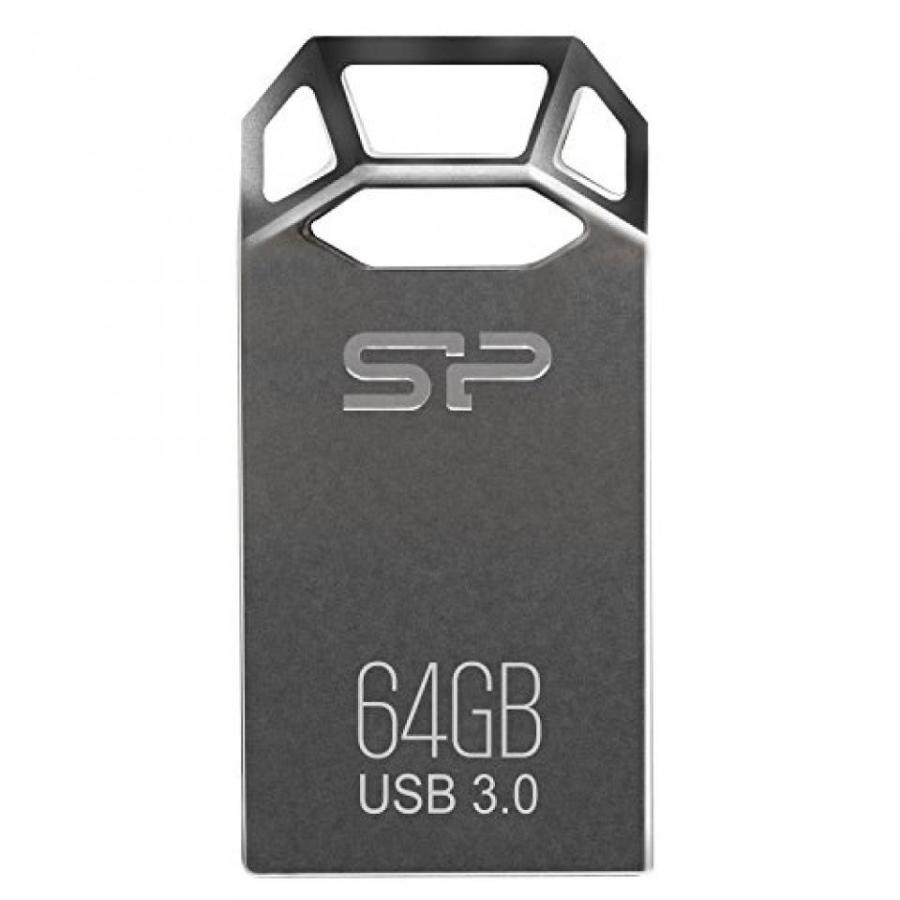 全国送料無料 パソコン ストレージ シリコン パワー 64 GB 宝石 J50 USB 3.0 亜鉛合金コンパクト フラッシュ ドライブチタン版 (SP064GBUF3J50V1TBT)
