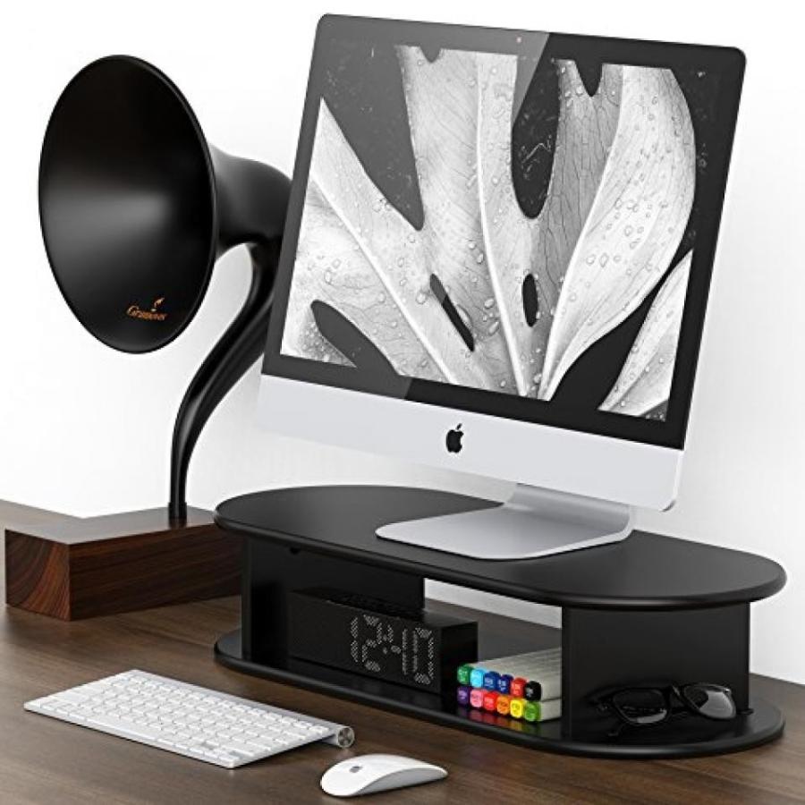 全国送料無料 パソコン ストレージ Fitueyes 木製コンピューター モニター ライザー 5.1「高 23.6」長さ保存デスクトップ台 Xbox