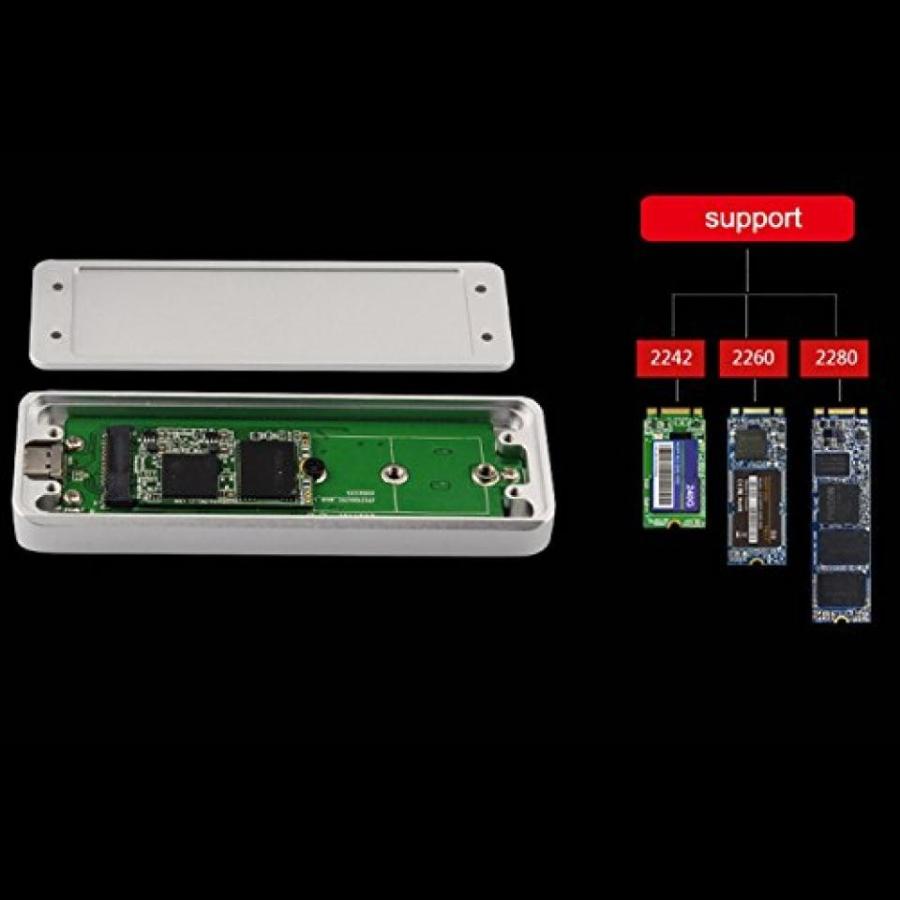 全国送料無料 パソコン PC SSD ソリッドステートドライブ Dshot CNC アルミニウム M.2(NGFF) USB 3.1 (10 gbps) 外部ケース - M2 SSD SATA タイプ B B + M