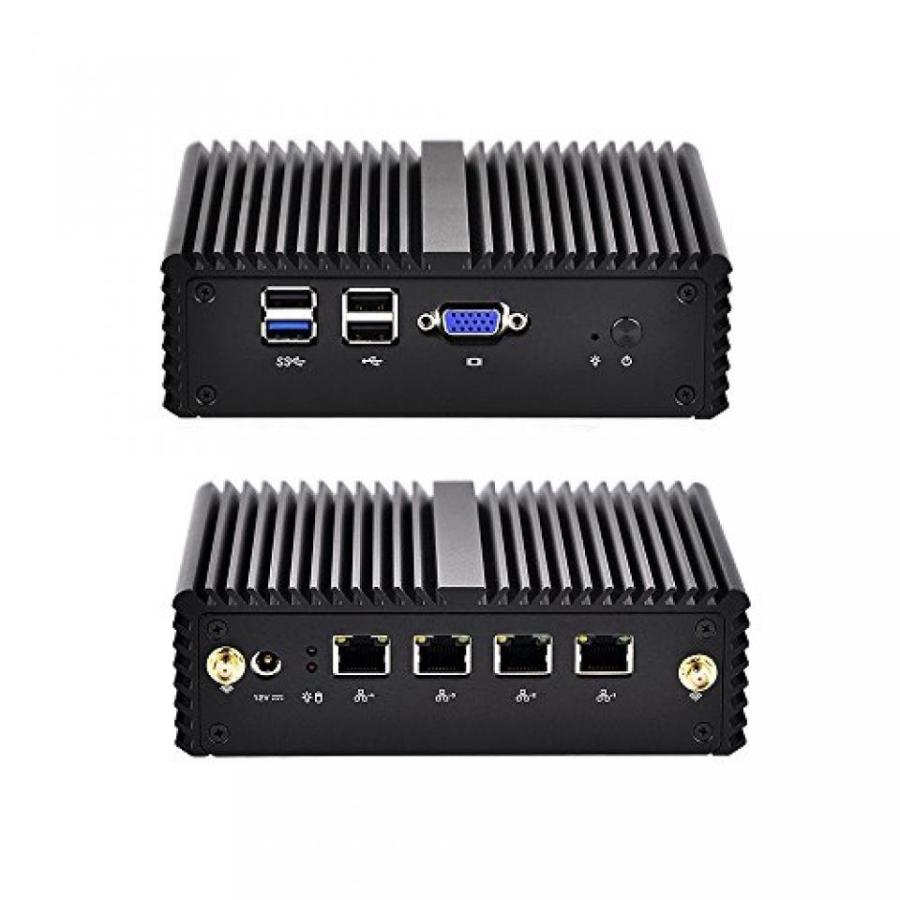 全国送料無料 パソコン PC SSD ソリッドステートドライブ QOTOM 4 LAN ミニ PC Q190G4N-S08 4 GB の RAM と 64 GB の SSDインテル Celeron J1900