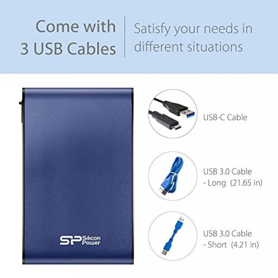 全国送料無料 パソコン ストレージ シリコン パワー 1 TB PS4 Xbox 対応タイプ C USB 3.0 頑丈な A80 軍用耐震性/IPX7 防水/防塵/耐圧 2.5 インチ_5