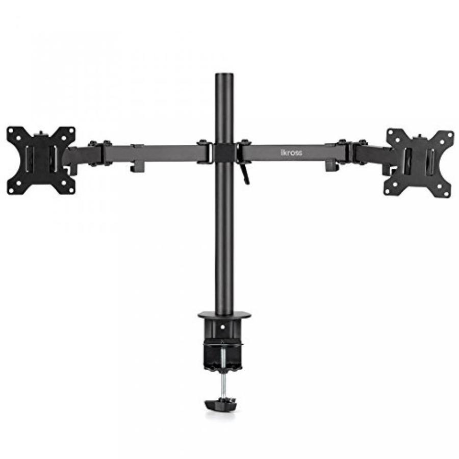 全国送料無料 パソコン ストレージ デュアル モニター デスク マウント C クランプ ・ グロメット ベースと iKross/デュアル関節腕/取り外し可能な VESA