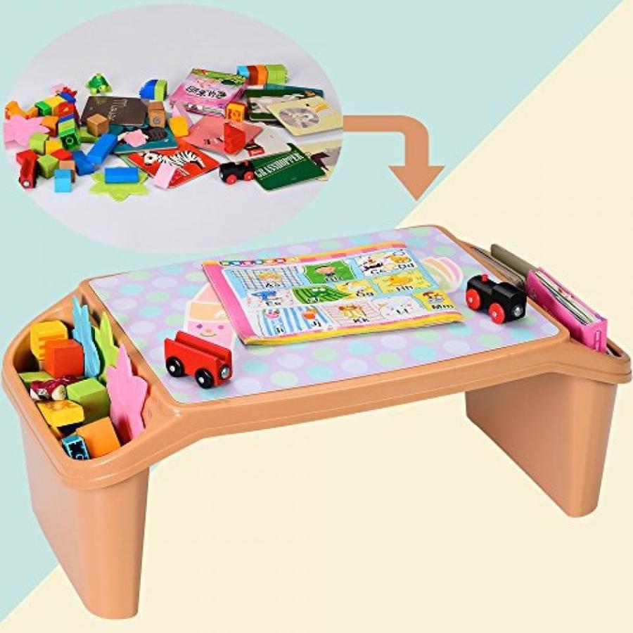 全国送料無料 パソコン ストレージ NNEWVANTE 宿題やソファのプラスチックチルドレンの朝食ベッド トレイ子アート テーブル軽量ラップ スタンド Minitable