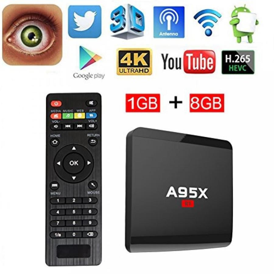 全国送料無料 パソコン ストレージ Winbuyer A95X R1 スマート テレビ ボックス Android 6.0 ミニ PC RK3229 1/8 GB 2.4GWiFi 4 K UHD WiFi ・ LAN VP9 DLNA