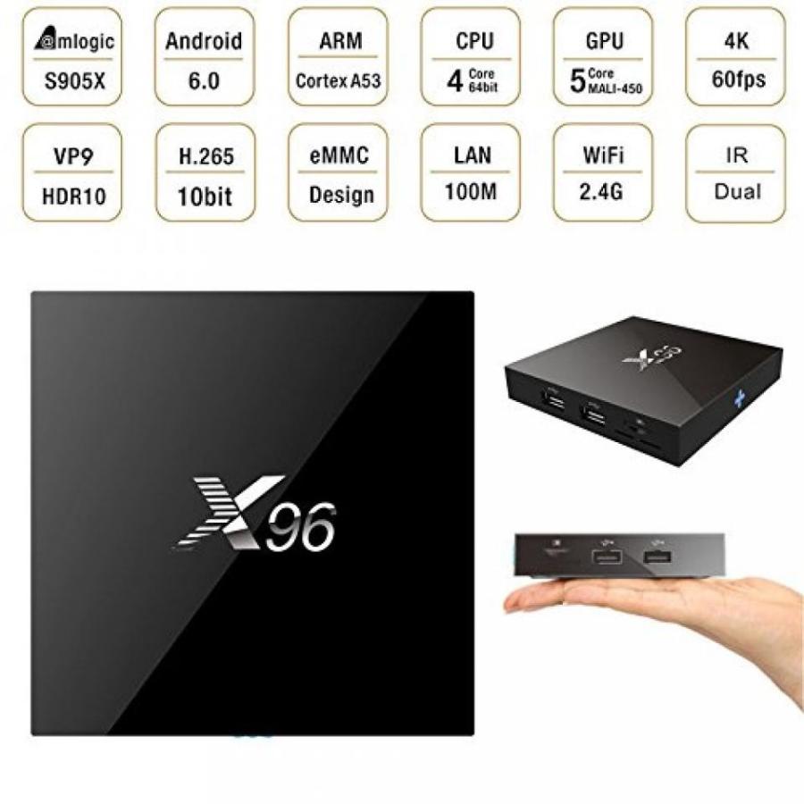 全国送料無料 パソコン ストレージ [2018年版]X96 android 6.0 Amlogic S905X クアッドコア 1 GB DDR 8 GB 4 K 3 D の WiFi インターネット メディア