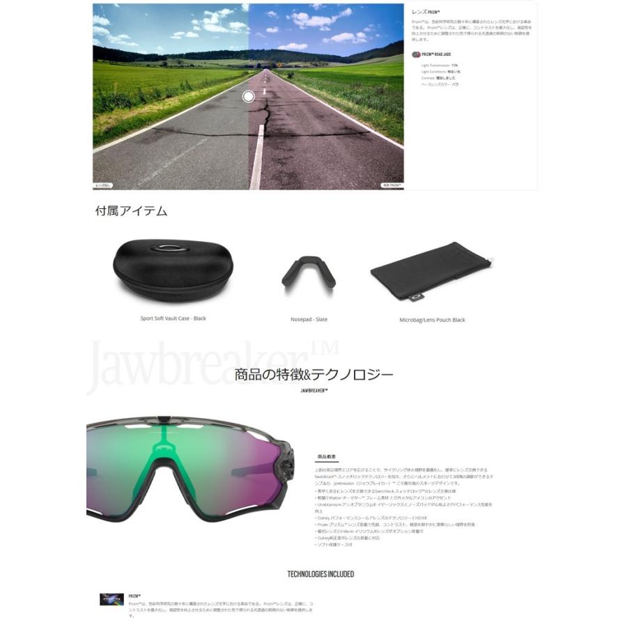 日本正規品 オークリー （OAKLEY） サングラス ジョウブレイカー JAWBREAKER OO9290-4631【Grey Ink】【Prizm Road Jade】【Standard Fit】【スタンダードフィッ｜yuuyuusports｜04