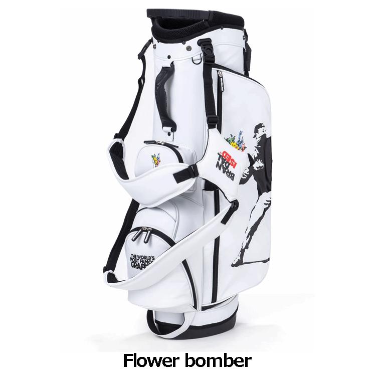 新作入荷!!  バンクシー スタンド キャディバッグ BACB-02S 【Banksy】【Flower Bomber】【Balloon Girl】【9.0型】【スタンド式】【キャディーバッグ】