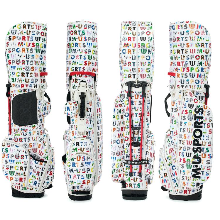 MU SPORTS MU スポーツ カラフル ロゴプリント 総柄 スタンド MU SPORTS MU スポーツ カラフル ロゴプリント 総柄 スタンド