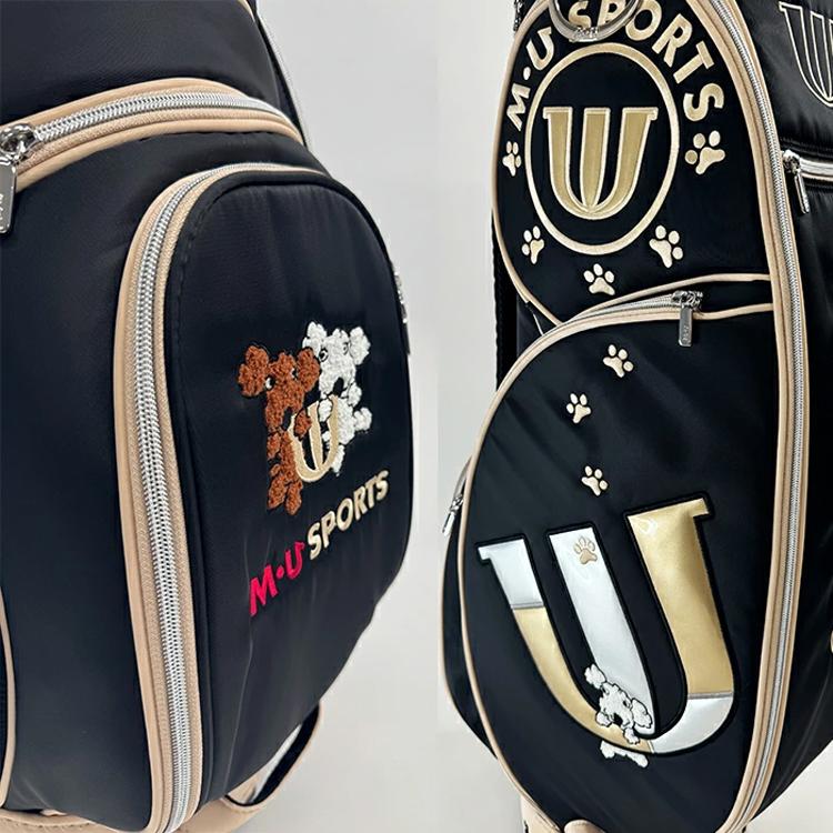 おしゃれ⭐︎限定モデル　MU SPORTS レディース キャディバッグ キャリー付 M・U SPORTS MU SPORTS MU スポーツ キャラクター 総柄パーツ