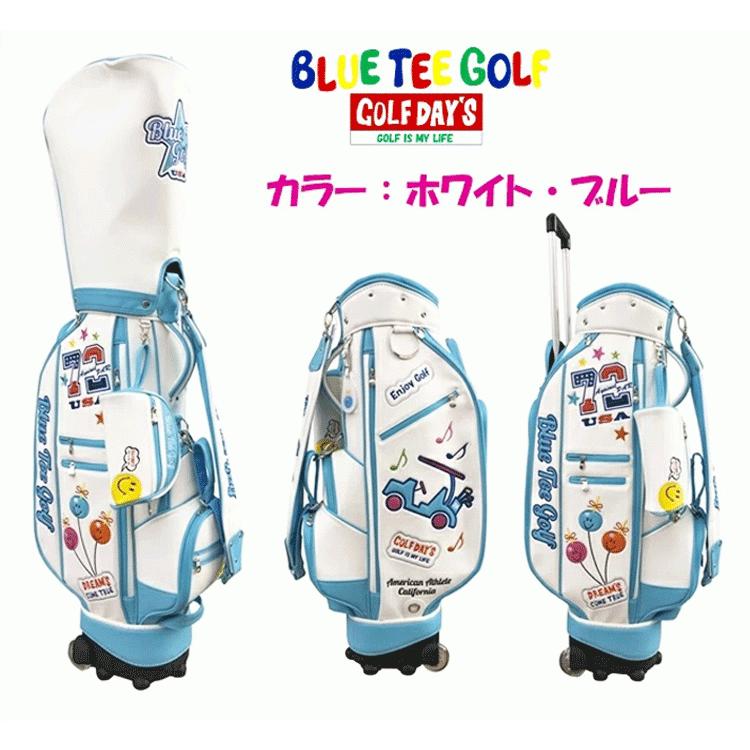 Blue Tee Golf クラシックゴルフバッグ ホワイト/ブルー ブルーティーゴルフ BLUE TEE GOLF California キャスター付き