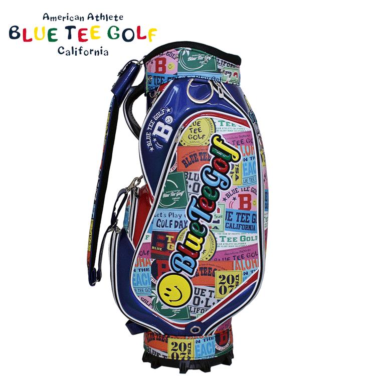 BLUE TEE GOLF ワッペン柄 疼く キャディバッグ 9型 BTG-CB024 BLUE TEE GOLF ワッペン柄 疼く キャディバッグ 9型 BTG-CB024