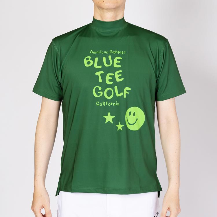 【美品】  GOLF 半袖モックネックTシャツ ロゴ BLUE TEE GOLF ブルーティーゴルフ メンズ 半袖モックネック