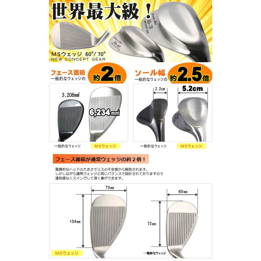 ゆぅ 即納】【ウェッジ】 パワービルト MSウェッジ 世界最大級 デカウェッジ