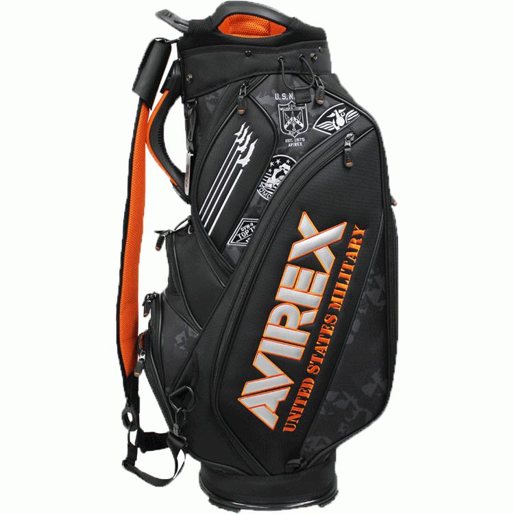 avirex アビレックス　キャディーバッグ　限定　新品未使用　値引きしました！ 新品 AVIREX アヴィレックスゴルフ キャディバッグ ブラック