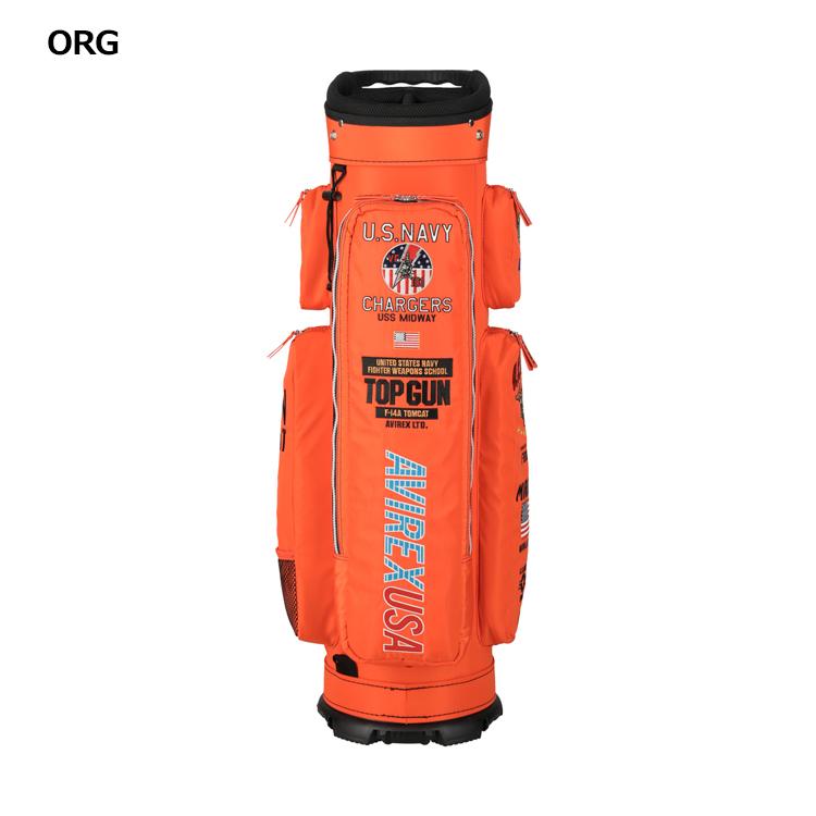 新品 AVIREX アヴィレックスゴルフ キャディバッグ オレンジ 新品 AVIREX アヴィレックスゴルフ スタンド キャディバッグ