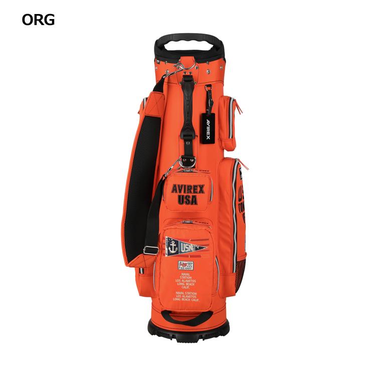 新品 AVIREX アヴィレックスゴルフ キャディバッグ オレンジ 新品 AVIREX アヴィレックスゴルフ キャディバッグ オレンジ