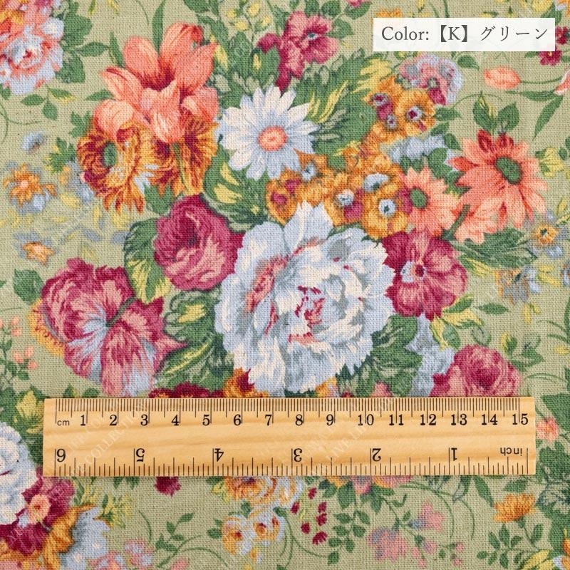 YUWA 有輪商店 生地 薔薇 バラ/綿麻 アンティークフラワー/605944【100cmまでネコポス発送可能】定番 ローズ コットンリネン｜yuwashoten2｜26