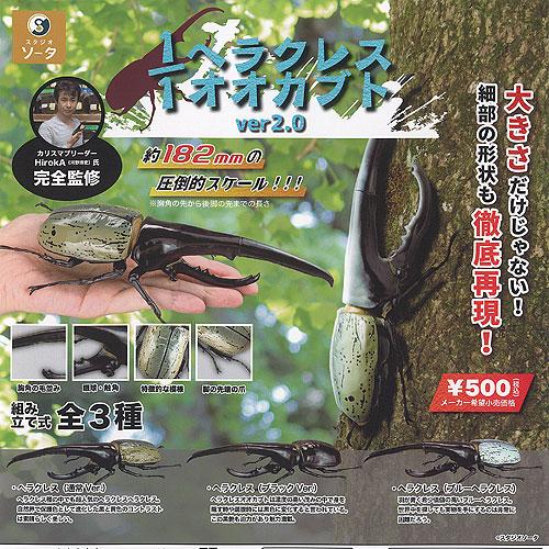 1/1 ヘラクレス オオカブト ver2.0 全3種+ディスプレイ台紙セット SO