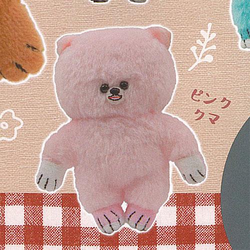 顔がギュッとした くま の ぬいぐるみ 6：ピンククマ Qualia