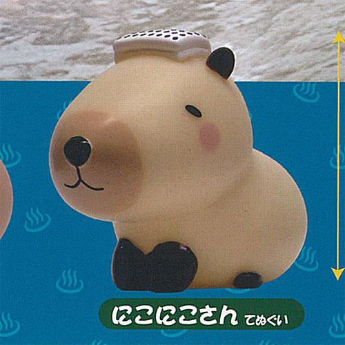 のほほん カピバラちゃん もっちり ソフビ 4：にこにこさん てぬぐい