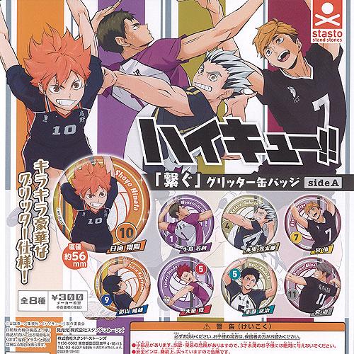 ハイキュー 繋ぐ グリッター 缶バッジ side A 全8種+