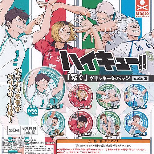 ハイキュー 繋ぐ グリッター 缶バッジ side B 全8種セット スタンド