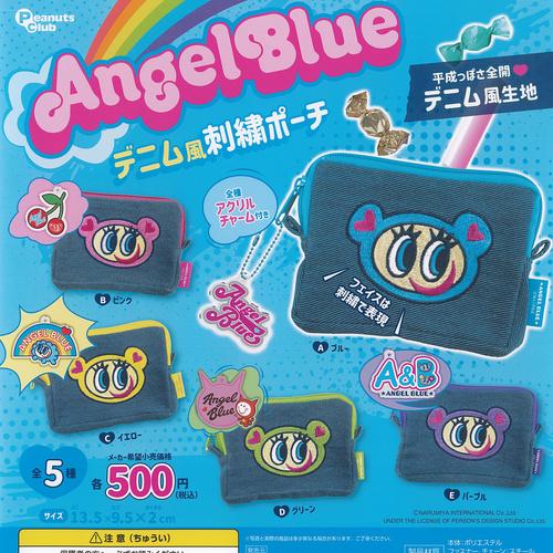 ANGEL BLUE エンジェルブルー デニム風 刺繍 ポーチ 全5種+
