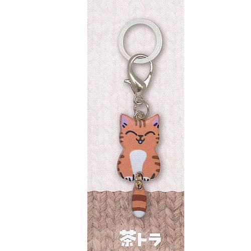 ゆらゆらしっぽの めじるし ねこ チャーム 2：茶トラ イエロー