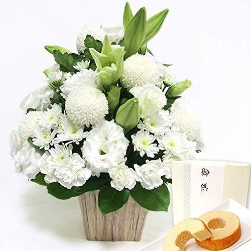 超激安 お供え 花とスイーツ 花 アレンジメント お菓子 送料無料 指定日配達 生花 花とセット スイーツセット 御供え 格安人気