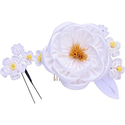 新規購入 椿 花髪飾り セット かんざし 2点セット 白 ホワイト 成人式 七五三 浴衣 卒業式 結婚式 簪 髪かざり ゆかた 浴 値引 Habitat Jeunes Normandie Fr