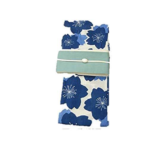 受賞店舗 花水木 大人の浴衣 女性 レディース 浴衣 藍色さくら柄 浴衣細帯 帯留４点セット ブルー細帯 綿 爆安プライス Regionmarket Store