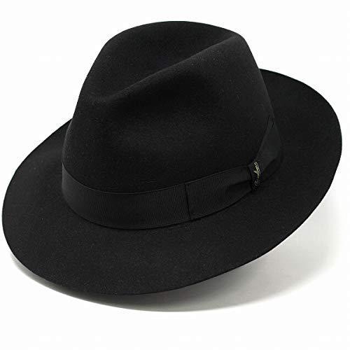 素晴らしい品質 Borsalino ボルサリーノ ボルサリーノ 実寸 61cm 秋冬 イタリア ラビットファー フェルト 中折れハット フェルトハット ハット Borsalino 帽子
