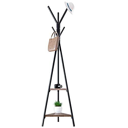 早割クーポン Bubm ポールハンガー コート掛け 樹木型 フック6本 二段棚付き コートハンガー 幅50 高さ179cm 衣類収納 衣類掛け 気質アップ Turningheadskennel Com