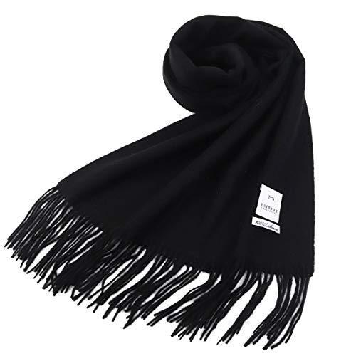 激安直営店 ソリッドのカシミアマフラー Fairfax フェアファクス Fairfax フェアファクス ブラック Mf4015 黒 メンズマフラー カシミヤ100 無地 財布 帽子 ファッション小物 Kamalus Com