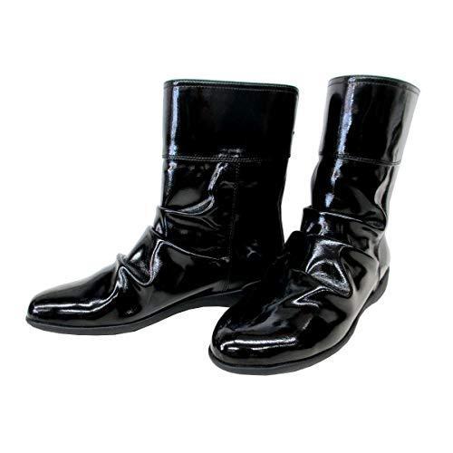 安い 271 ピッティ Pitti ピッティ レディース ブラックエナメル 23 5cm 通勤靴 仕事靴 レインブーツ ラウンドトゥ ショートブーツ レインシューズ ブーツ